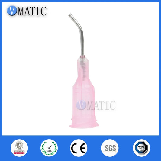 Free Shipping 100Pcs 20G Pink Color 0.5'' 45 Degree Bent Glue Adhesive Dispensing Needle Tips 1/2 Inch
