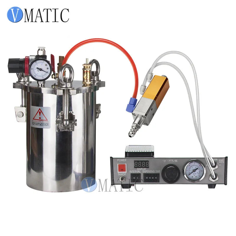 Free Shipping Good Automatic Dispenser Thimble Pneumatic Valve & 5L Stainless Steel Pressure Tank Liquid Dispensing Equipment