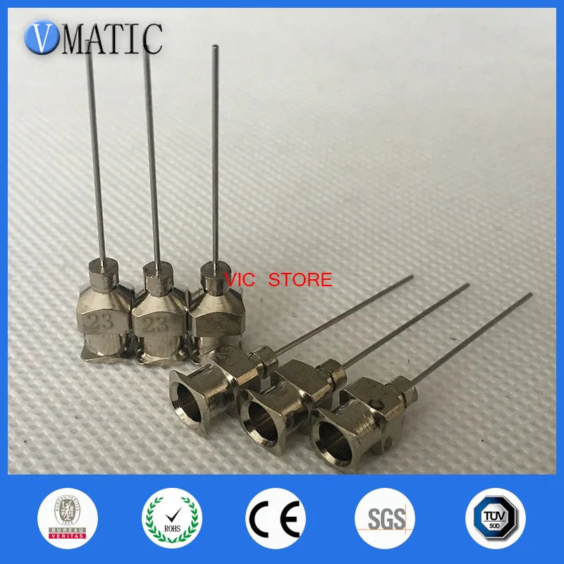 Free Shipping 12Pcs 1 Inch Tip Length 23G Blunt Stainless Steel Liquid Glue Fluid Dispensing Syringe Needle