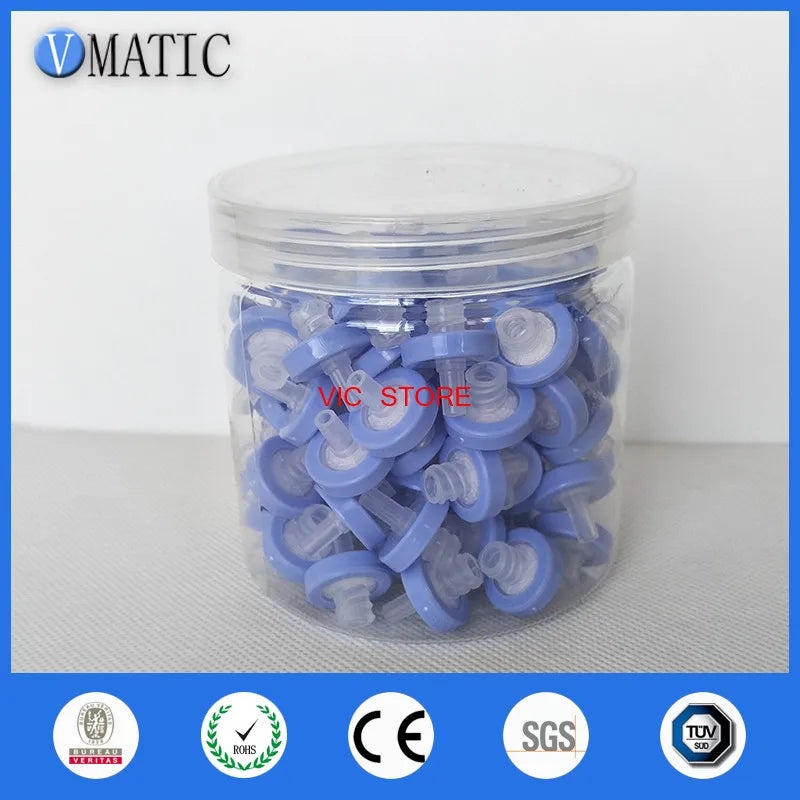 High Quality 100Pcs 13mm 0.45um Plastic Purple Syringe-Driven Filter Syringe Filter Water Solution Filtration Membrane