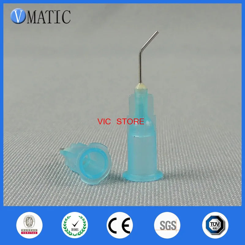 Free Shipping 100 Pieces 23G 45 Bent Degree 0.5'' 1/2 Inch Glue Dispensing Needle Bayonet Type Needles