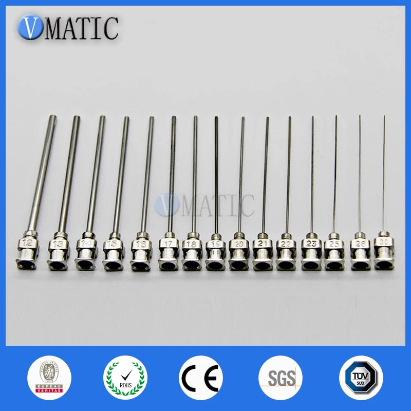 Free Shipping High Precision All Metal Tips Tube Length 75mm Blunt Stainless Steel 12Pcs Dispensing Syringe Needle Tips