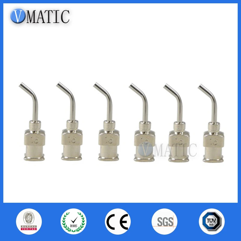 High Quality 12Pcs 1/2'' Inch 16G 45 Degree Bent Stainless Steel Dispensing Needle