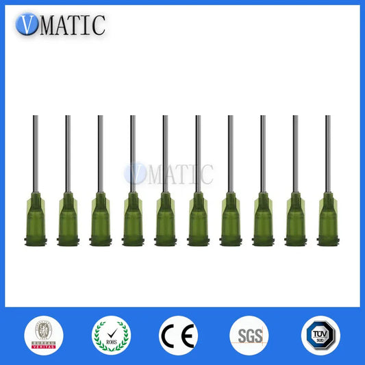 High Quality 100Pcs 14G Precision S.S. Dispense Tip With Pp Safety Lock Hub, 1" Tubing Length Glue Dispenser Needles
