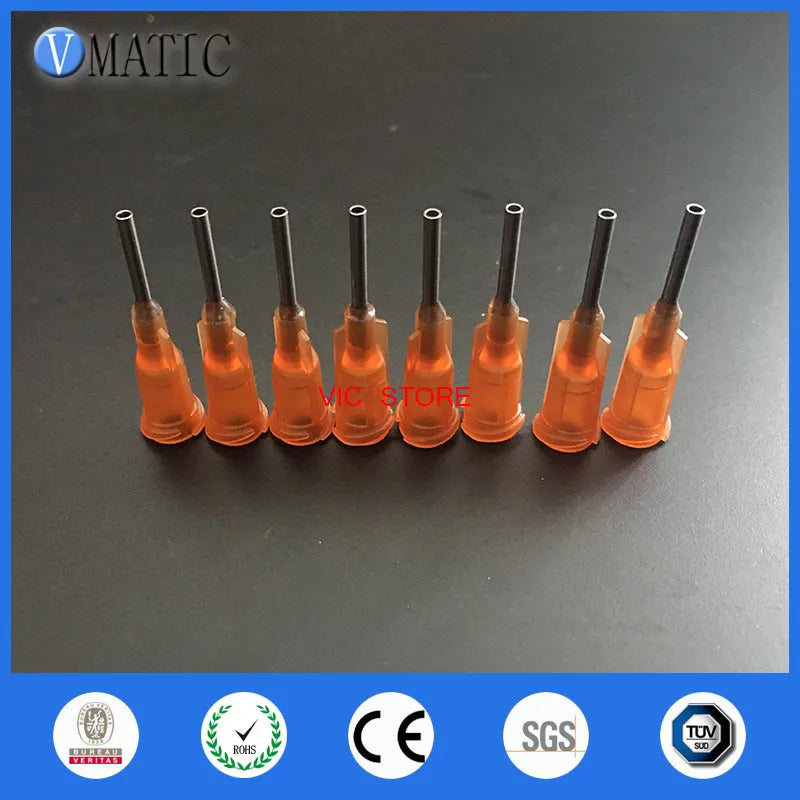 Free Shipping 100 Pcs Industrial Tips 15G Dispensing Needles Amber Color Glue Dispense Blunt Needle 1/2 Inch