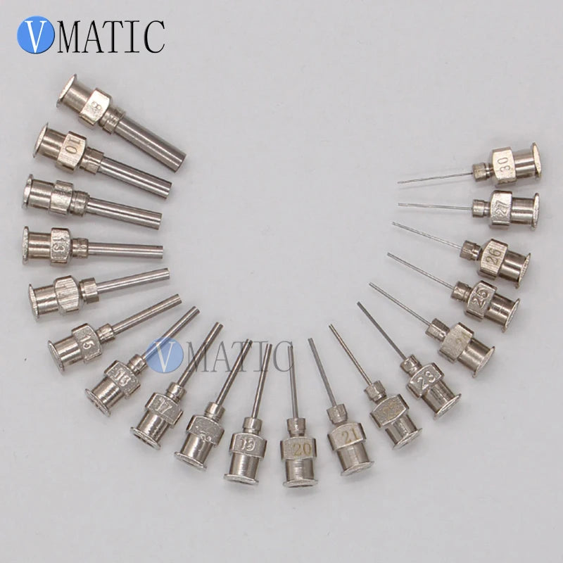 High Quality 12Pcs Precision All Metal Needle Tips Blunt Stainless Steel Dispensing Needles Glue Syringe Needle Tips 1/2 Inch