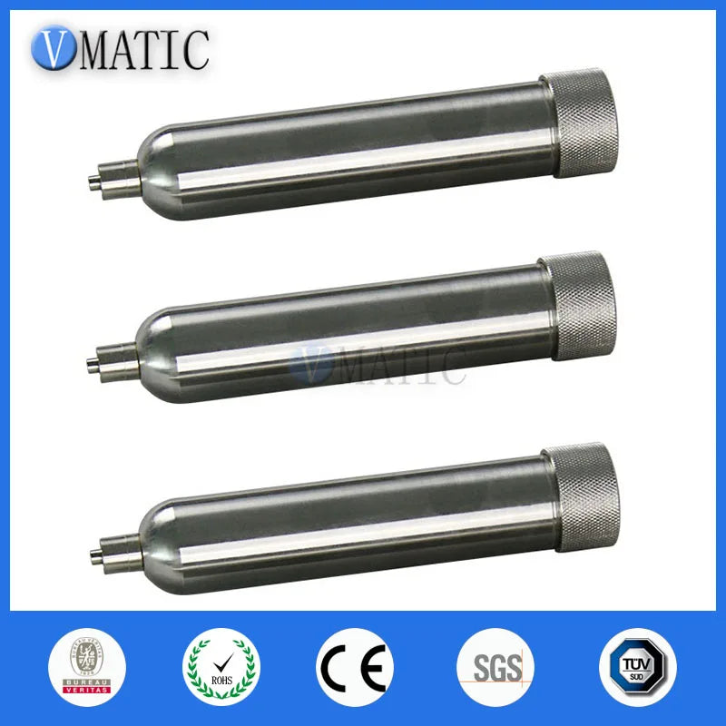 Free Shipping 30cc 30ml Corrosion Resistant Stainless Steel Cones Metal Dispensing Pneumatic Syringe