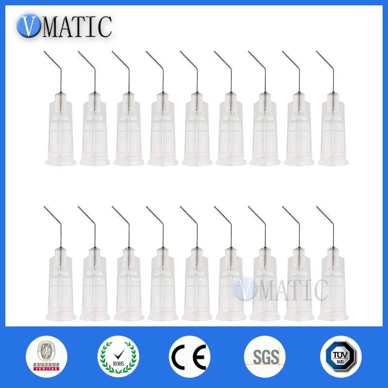 Free Shipping 100Pcs 27G Clear 0.5" 45 Degree Bent Best Quality Glue Dispensing Needle Tips 1/2 Inch