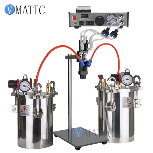 VMATIC Stainless Steel Pressure Barrel 10L Glue Dispensing Valve Double Liquid Large Flow Digital Fluid Dispenser Equipment