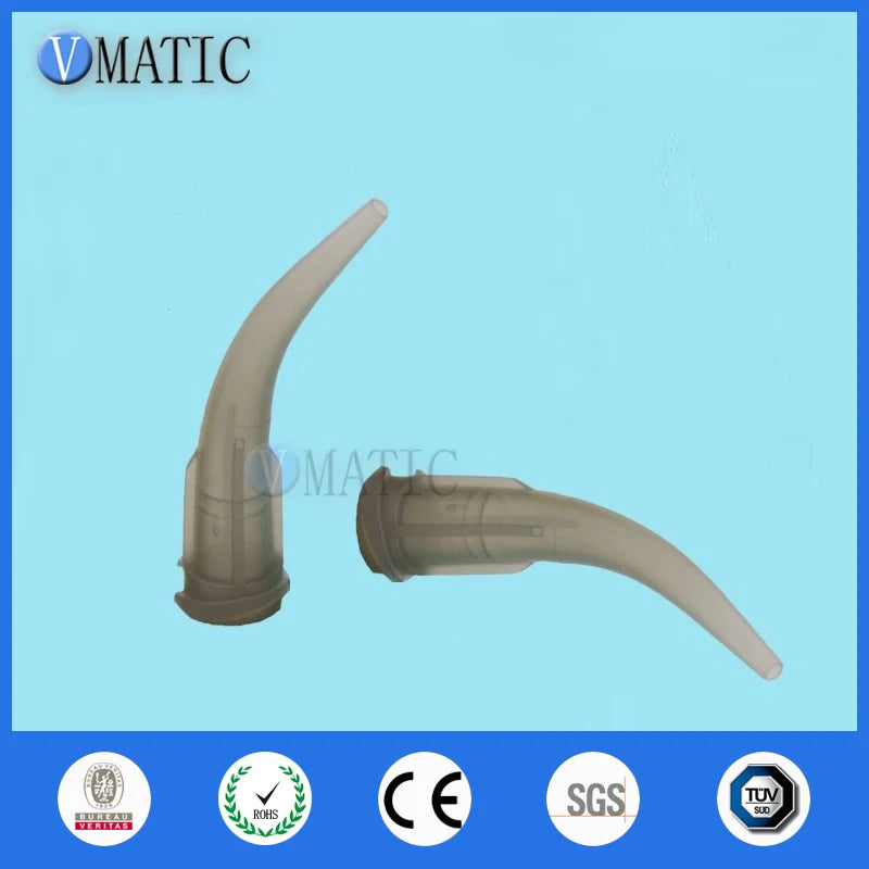 Free Shipping Quality 100Pcs 16G Grey Color TT Tapered Bend Bent Dispensing Plastic Needle Tips