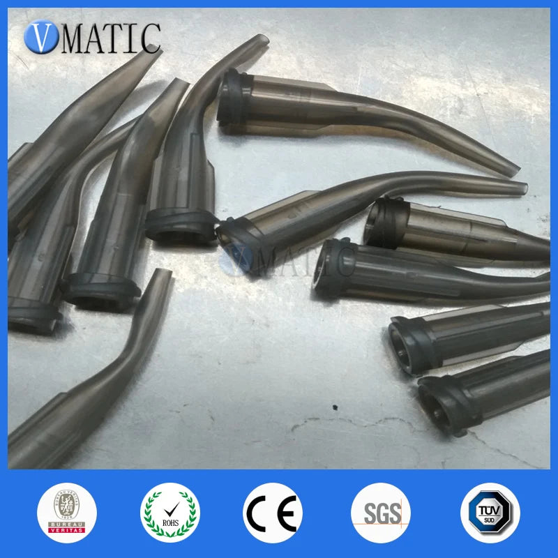 Free Shipping Quality 100Pcs 16G Grey Color TT Tapered Bend Bent Dispensing Plastic Needle Tips