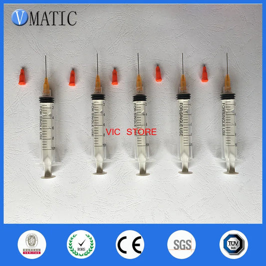 Free Shipping Non Sterilized 1 Inch 23G Te Premier Dispensing Needle Tips Dispenser Needles With 10cc/ml Syringe