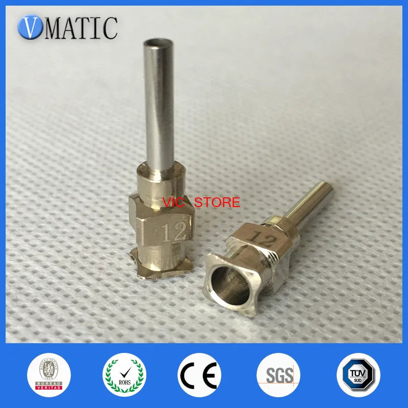 Free Shipping 12Pcs 0.5'' Tip Length 12G Stainless Steel Needle Tip 1/2 Inch