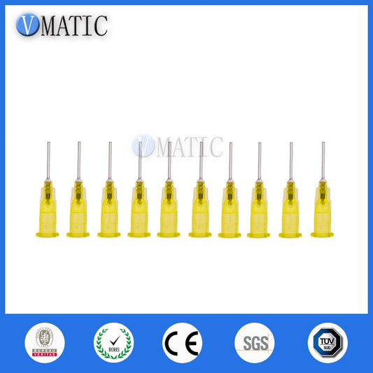 Free Shipping 100pcs 20Ga Yellow Dispensing Needle Tips Flux Soldering Paste Solder Paste Flux Needles 1/2 Inch Dia 0.62mm