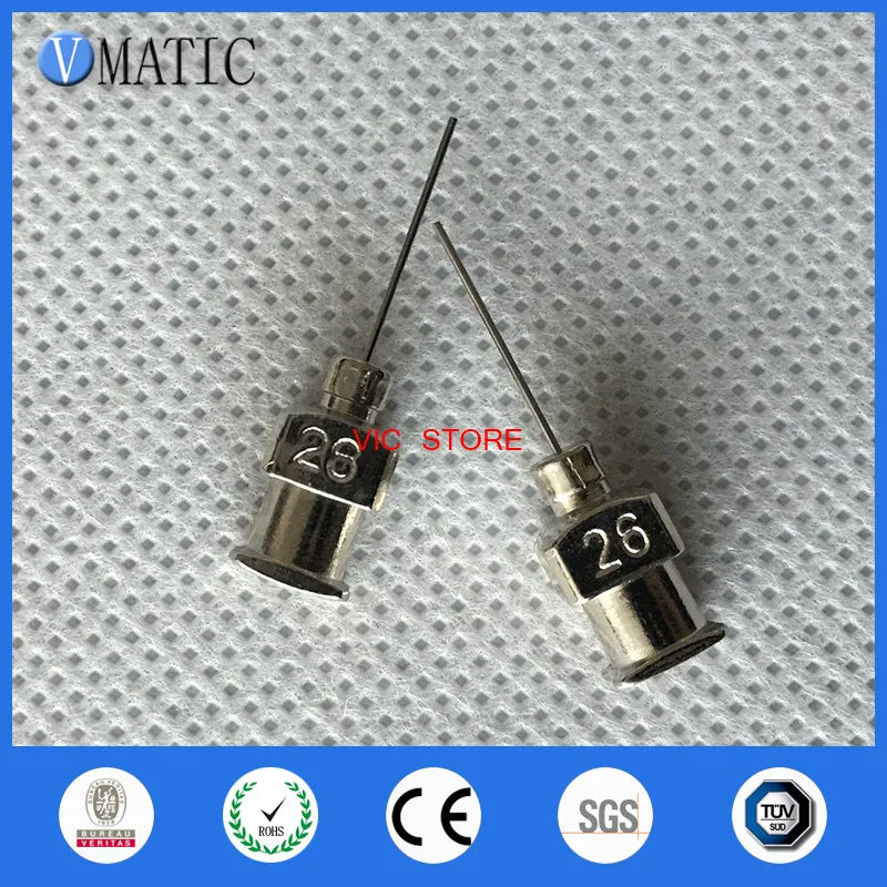 Free Shipping 1/2 Inch Tip Length 26G All Metal Tips Blunt Stainless Steel 12Pcs Glue Dispensing Needles Syringe Needle Tips