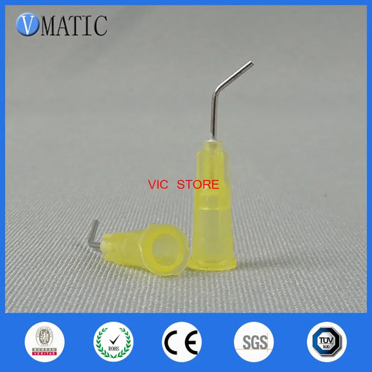 Free Shipping 100 Pieces 20G 45 Bent Degree 0.5'' 1/2 Inch Glue Dispensing Needle Bayonet Type Blunt Needles
