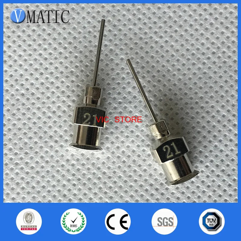 High Quality 0.5'' Tip Length 21G All Metal Blunt Stainless Steel 12Pcs Glue Dispensing Syringe Needles Tips 1/2 Inch