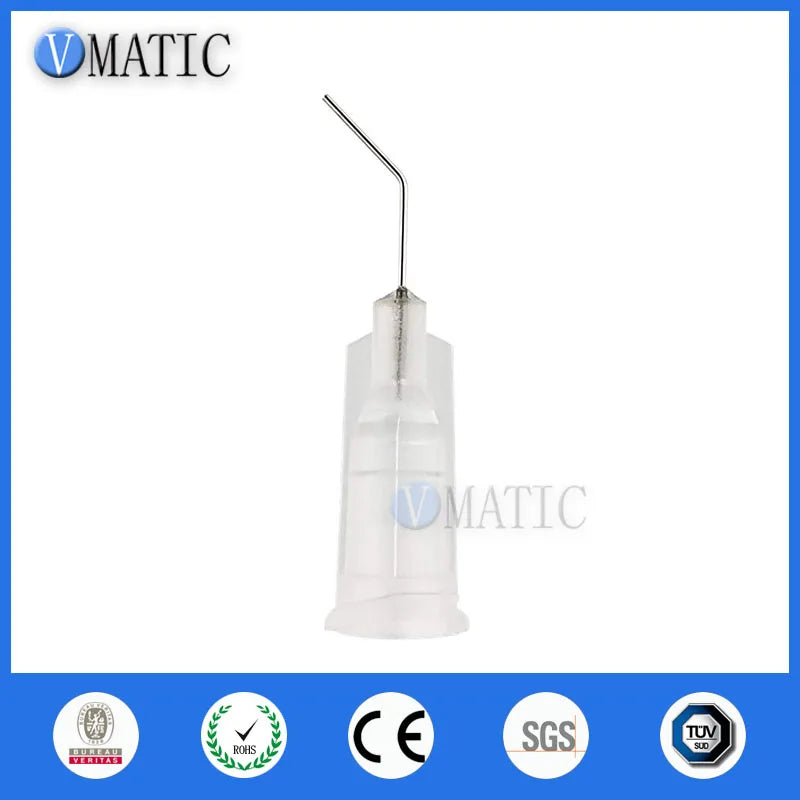 Free Shipping 100Pcs 27G Clear 0.5" 45 Degree Bent Best Quality Glue Dispensing Needle Tips 1/2 Inch