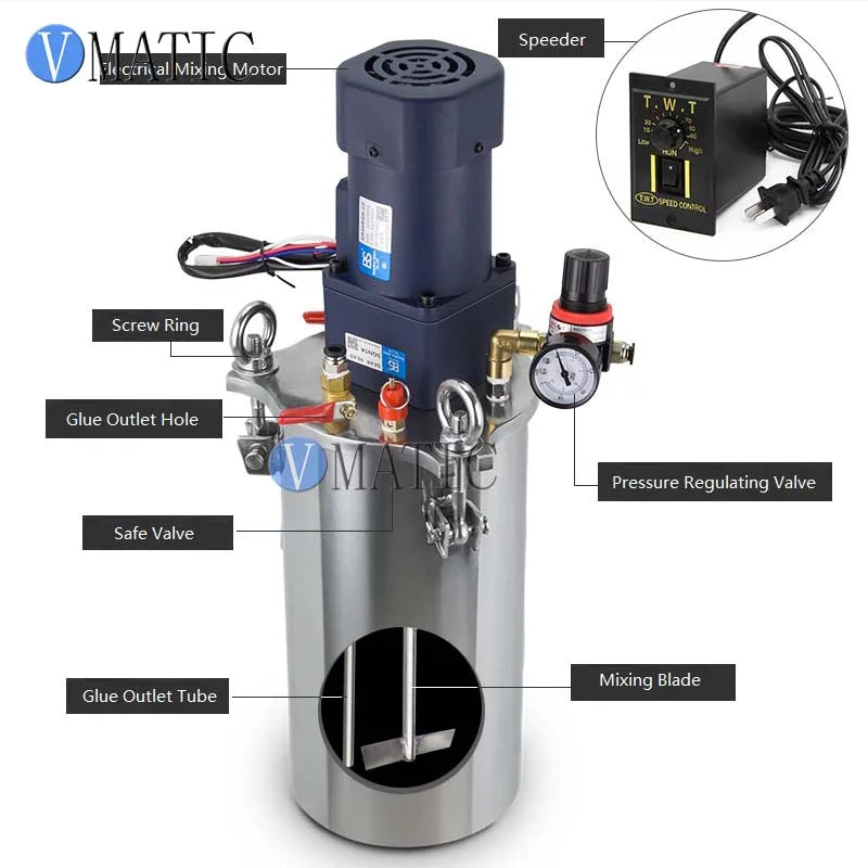 Free Shipping High Quality Electrical Mixing Blade Stainless Steel Air Pressure Glue Dispensing Pressure Tank Container