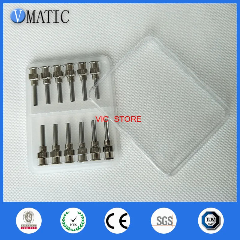 Free Shipping 12Pcs 0.5'' Tip Length 11G Glue Dispensing Stainless Steel Needle 1/2 Inch