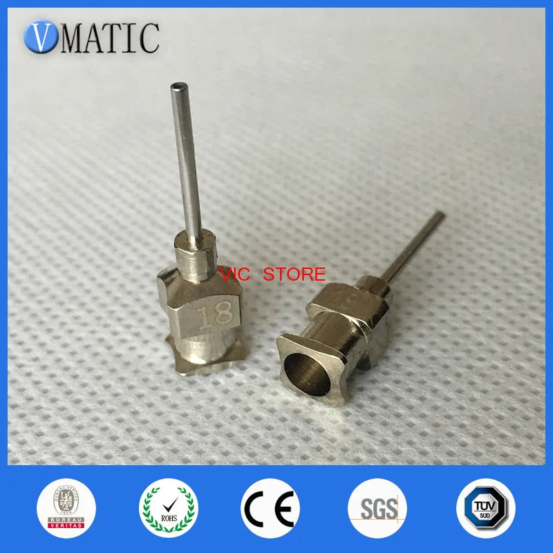 Free Shipping 12Pcs 0.5'' Tip Length 18G Stainless Steel Syringe Needle Tip 1/2 Inch