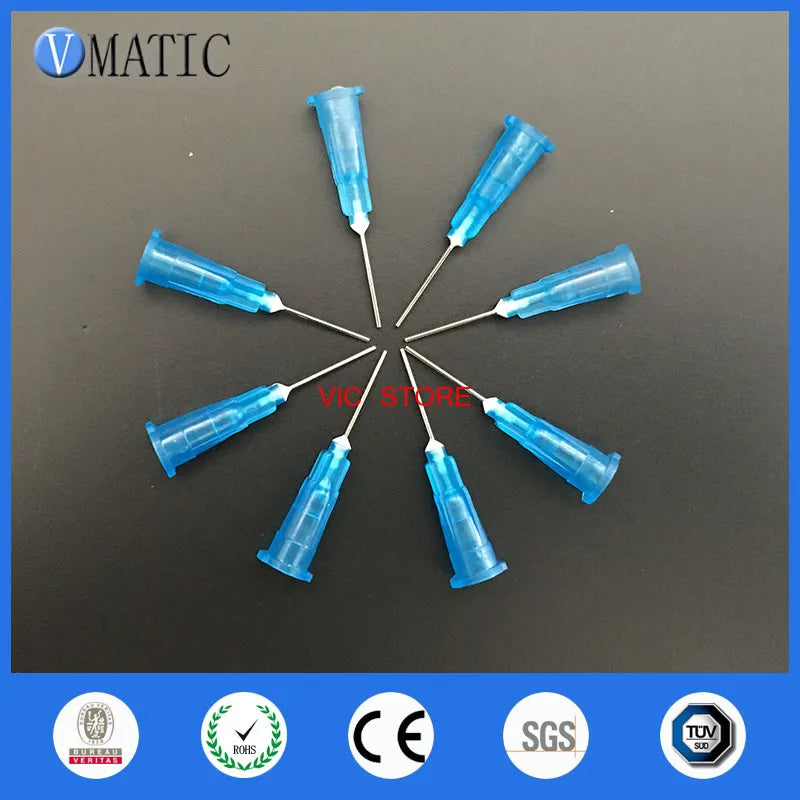 High Quality 100Pcs 23G 0.5'' Glue Dispensing Machine Syringe Needle Metal Pinhead Glue Dispenser Needle Tip 1/2 Inch