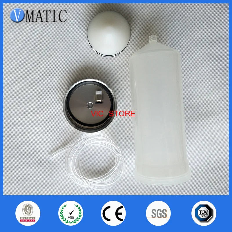Free Shipping New Thickening Explosion Proof Luer Lock Pneumatic Syringe Barrel 500cc/ml With Adapter Piston And Tube