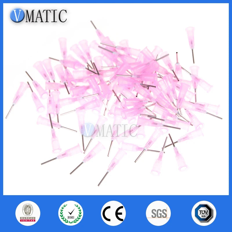 High Quality 100pcs 18G Pink Color Stainless Steel Dispensing Tapered Pinhead Glue Liquid Dispenser Needles 1/2 Inch