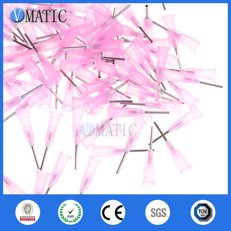 High Quality 100pcs 18G Pink Color Stainless Steel Dispensing Tapered Pinhead Glue Liquid Dispenser Needles 1/2 Inch