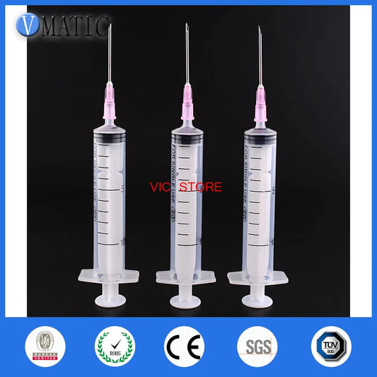 Free Shipping Non Sterilized 10Pcs 10ml/10cc Liquid Dispenser Dispensing Plastic Syringe With Needle 1/2 Inch