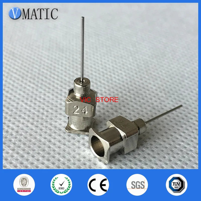 Free Shipping 0.5'' Tip Length 24G All Metal Blunt Stainless Steel Glue Dispensing Syringe Needles Tips 1/2 Inch