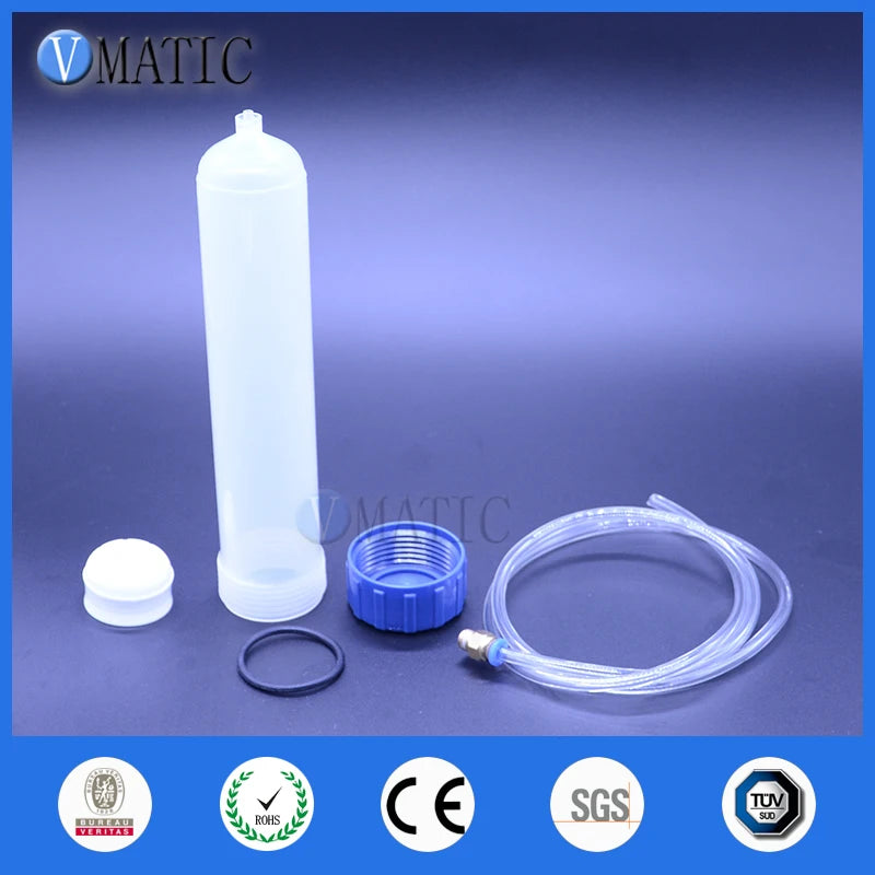 High Quality Thickening Explosion Proof 200cc/ml Helix Luer Lock Dispensing Pneumatic Syringe Barrel With Adapter