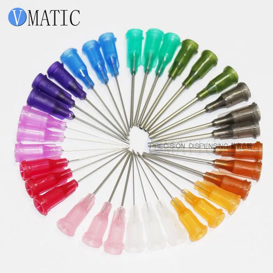 Free Shipping 1.5'' Tube Length 100Pcs 14/15/16/18/20/21/22/23/25/27 Glue Adhesive Dispensing Needle Tips 1-1/2 Inch