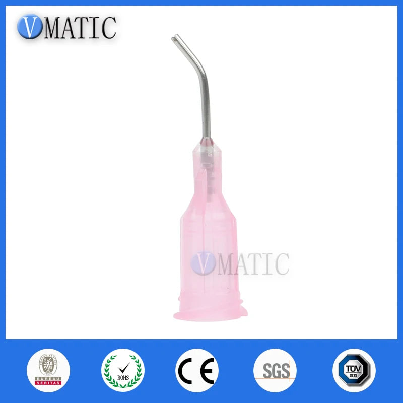 High Quality 100Pcs 20G Pink Color 0.5'' 45 Degree Bent Glue Adhesive Dispensing Needle Tips 1/2 Inch