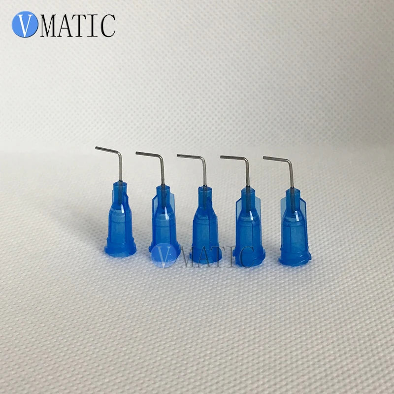Free Shipping 100Pcs 22G Blue 0.5"  90 Degree Bent Luer Lock Dispensing Needle Tip 1/2 Inch Polypropylene Hub