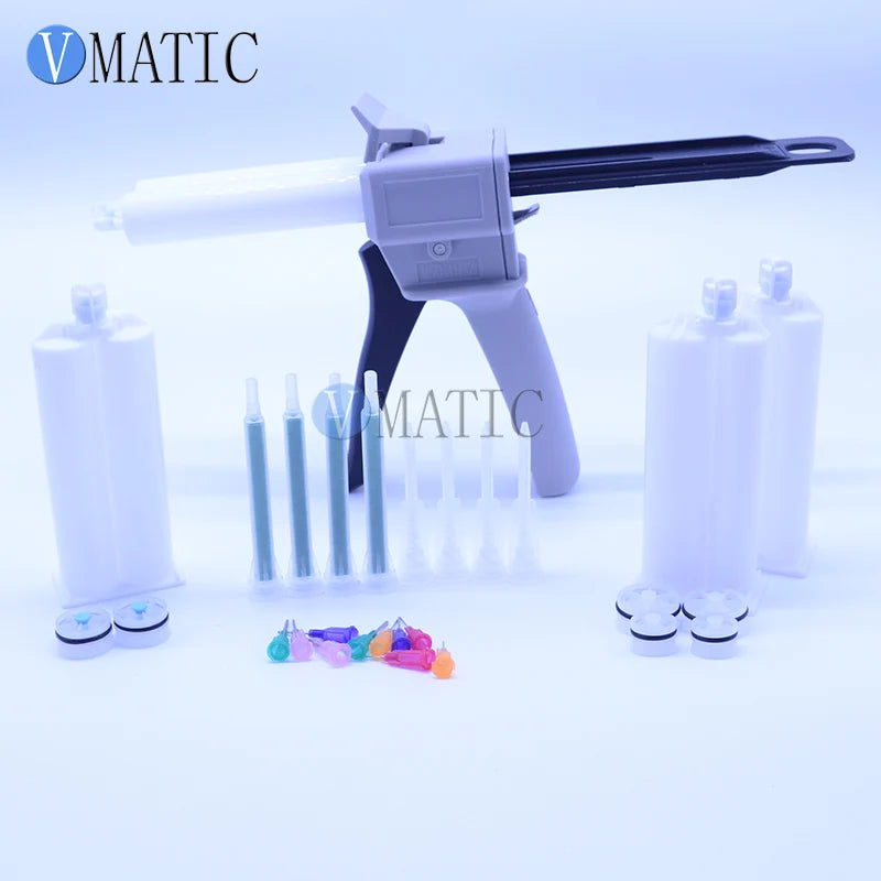 Free Shipping Wholesale AB Glue Cartridge 2:1 & 1:1 Universal 50ml Manual Dispense Gun Set