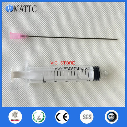 Free Shipping Non Sterilized 5Pcs 10ml/cc Plastic Syringe + 18G Luer Lock Dispensing Needle Tips 10cm 100mm Tube Length