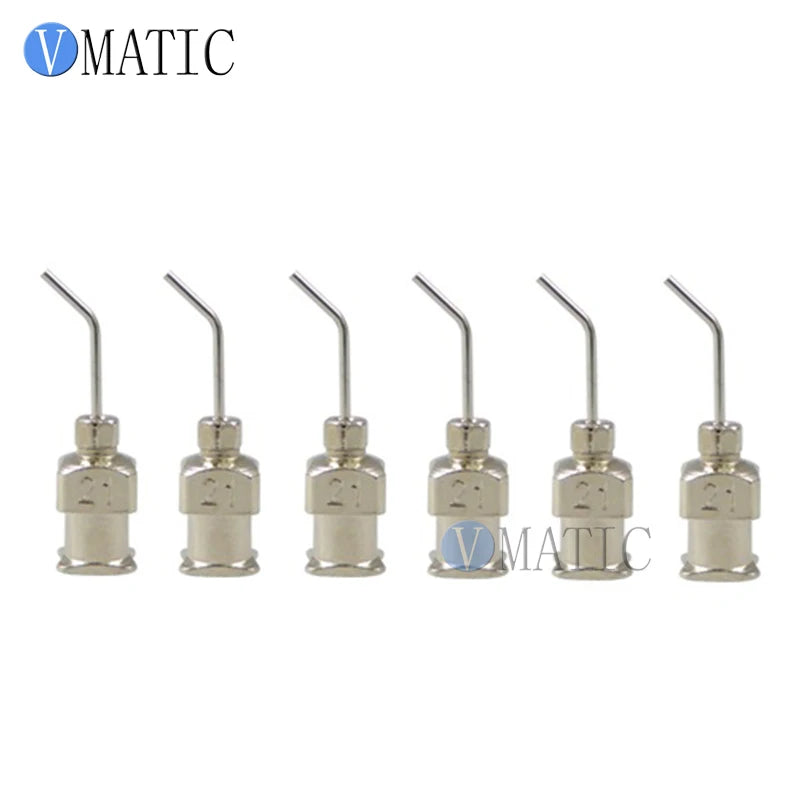 High Quality 12Pcs 1/2'' Inch 21G 45 Degree Bent Stainless Steel Dispensing Needle