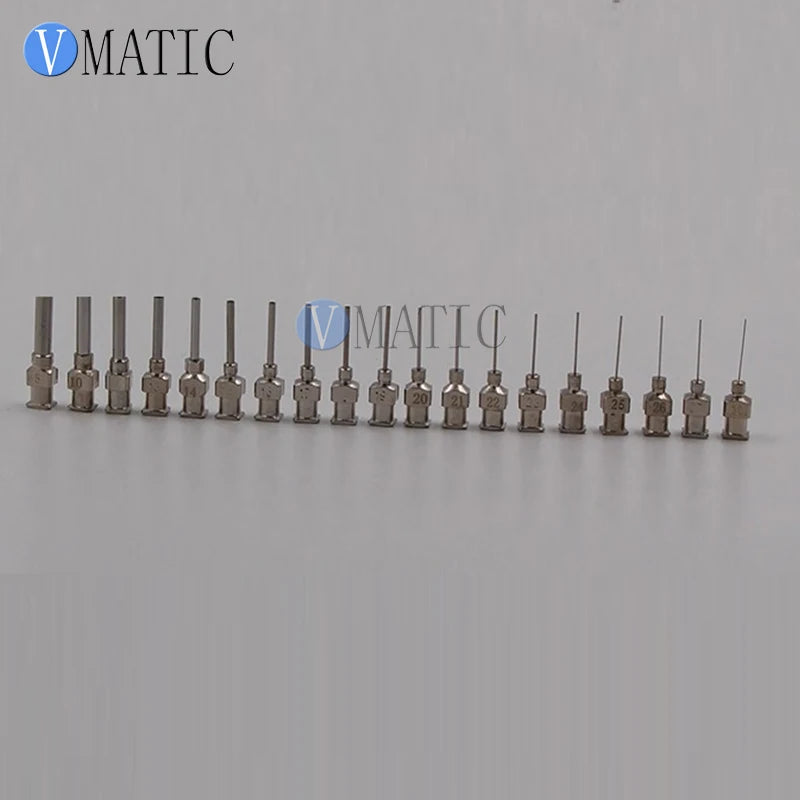 Free Shipping 12Pcs Precision All Metal Needle Tips Blunt Stainless Steel Dispensing Needles Glue Syringe Needle Tips 1/2 Inch