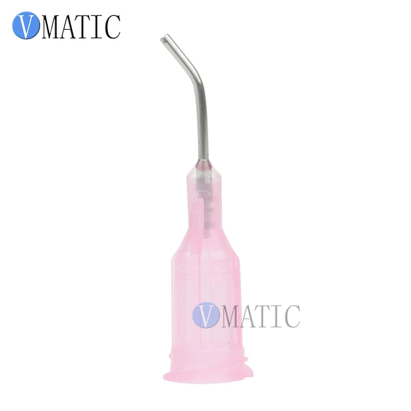 Free Shipping 100Pcs 20G Pink 0.5'' 45 Degree Bent Adhesive Tips 1/2 Inch