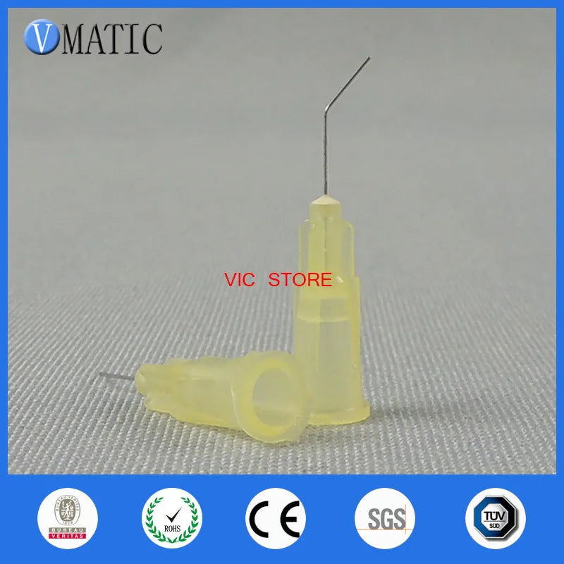 Free Shipping 100Pcs 0.5'' 13mm Length 45 Degree Bent 30G Adhesive Glue Dispensing Dispenser Needle 1/2 Inch