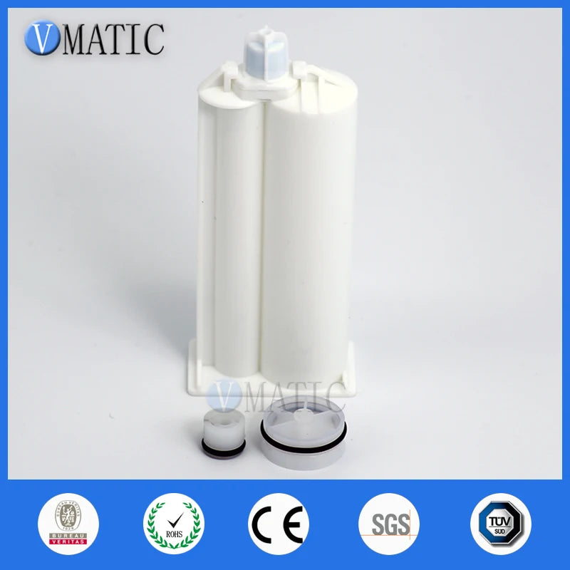 Free Shipping 2Pcs AB Epoxy Gun Cartridge 50 ml/cc Syringe 4:1 Two-Component Caulking Cartridge 4:1