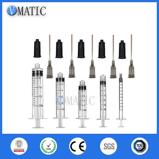 High Quality Plastic Dispensing Manual Syringe 1/3/5/10/20cc/ml With 16G 1.5'' 1-1/2 Inch Tubing Length Dispensing Needle Tips