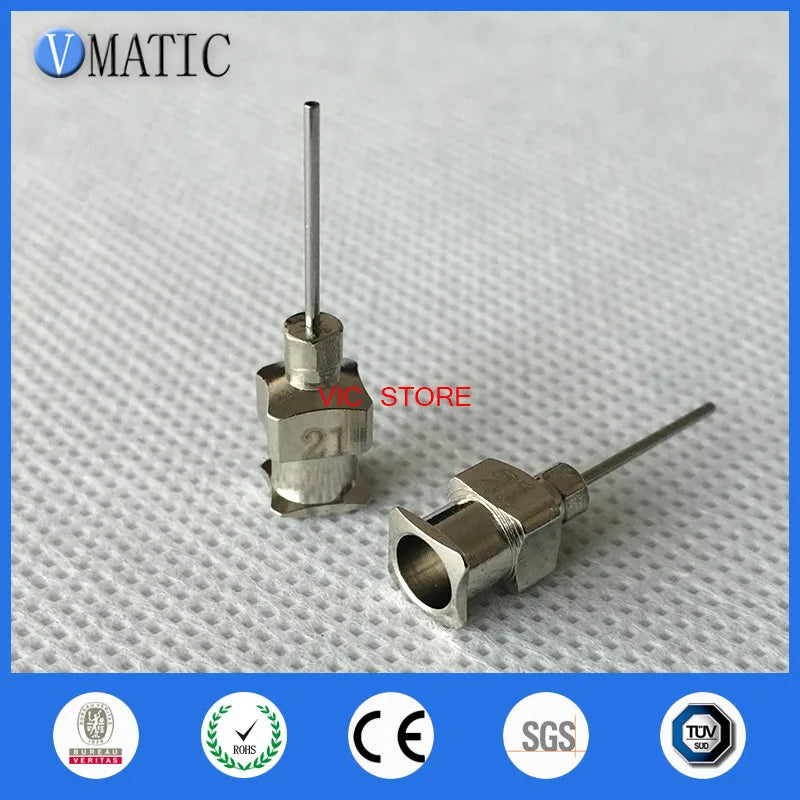 Free Shipping 0.5'' Tip Length 21G All Metal Blunt Stainless Steel 12Pcs Glue Dispensing Syringe Needles Tips 1/2 Inch