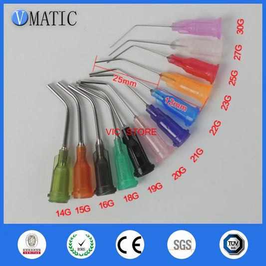 High Quality 45 Degree 14-27G 1 Inch Te Bent Dispensing Tips Dispenser Needle For Dispensing Syringe