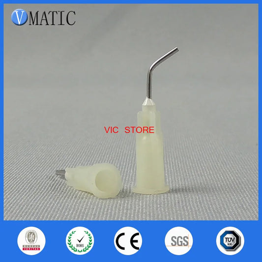 High Quality 100 Pieces 19G 45 Bent Degree 0.5'' Glue Dispensing Needle Bayonet Type Dispenser Needles 1/2 Inch