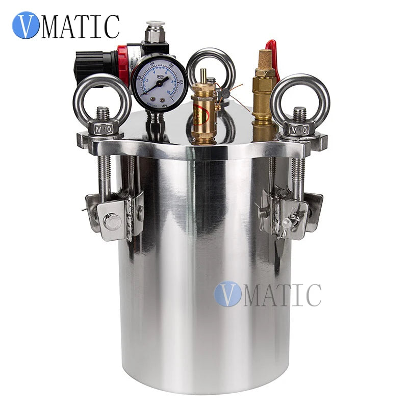 VMATIC Stainless Steel Pressure Barrel 10L Glue Dispensing Valve Double Liquid Large Flow Digital Fluid Dispenser Equipment