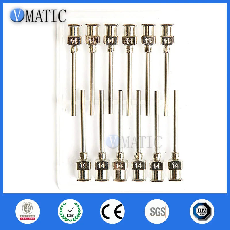 High Quality 12Pcs 1 Inch Tip Length 14G Blunt Stainless Steel Dispensing Needles Syringe Needle Tips Glue Dispenser Needle