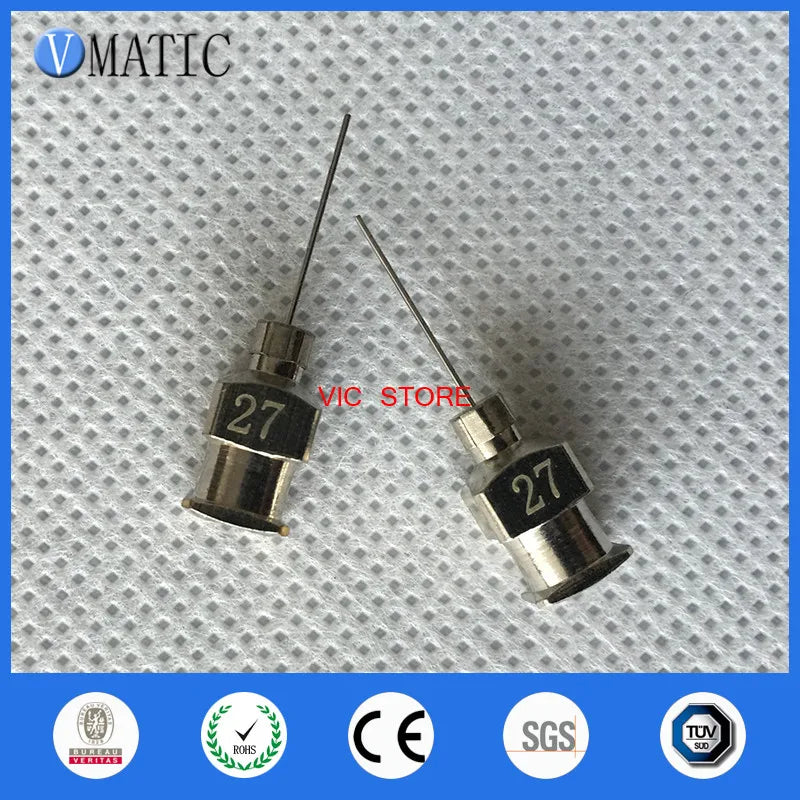 High Quality 1/2 Inch Tip Length 27G All Metal Tips Blunt Stainless Steel 12Pcs Glue Dispensing Needles Syringe Needle Tips