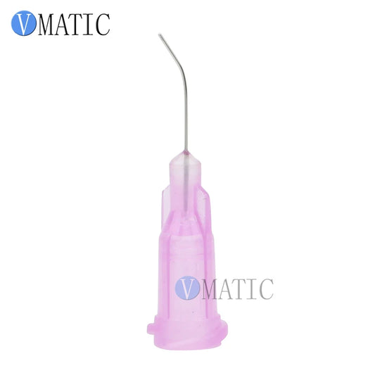 Free Shipping Non Sterilized 100Pc 30G Lavender 0.5'' Tubing 45 Degree Dispense Needle 1/2 Inch